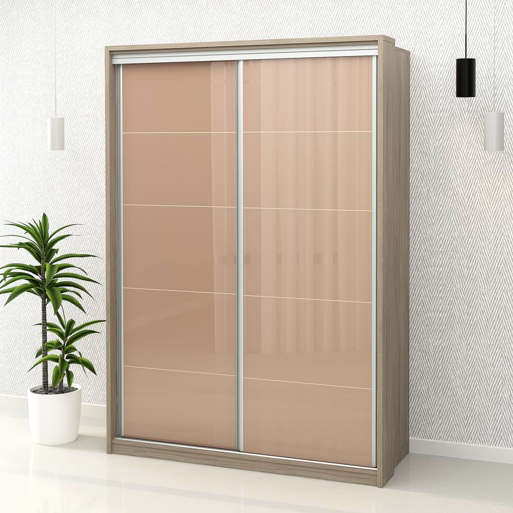 Dulap haine usi culisante PRIMAVERA 155, H255, Oak, Cappuccino Gloss