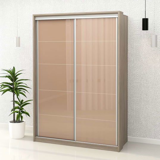 Dulap haine usi culisante PRIMAVERA 155, H255, Oak, Cappuccino Gloss
