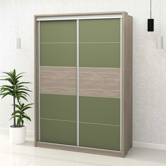 Dulap haine usi culisante PRIMAVERA 155, H255, Oak, Pesto