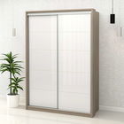 Dulap haine usi culisante PRIMAVERA 155, H255, Oak, Alb Gloss