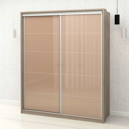 Dulap haine usi culisante PRIMAVERA 185, H255, Oak, Cappuccino Gloss
