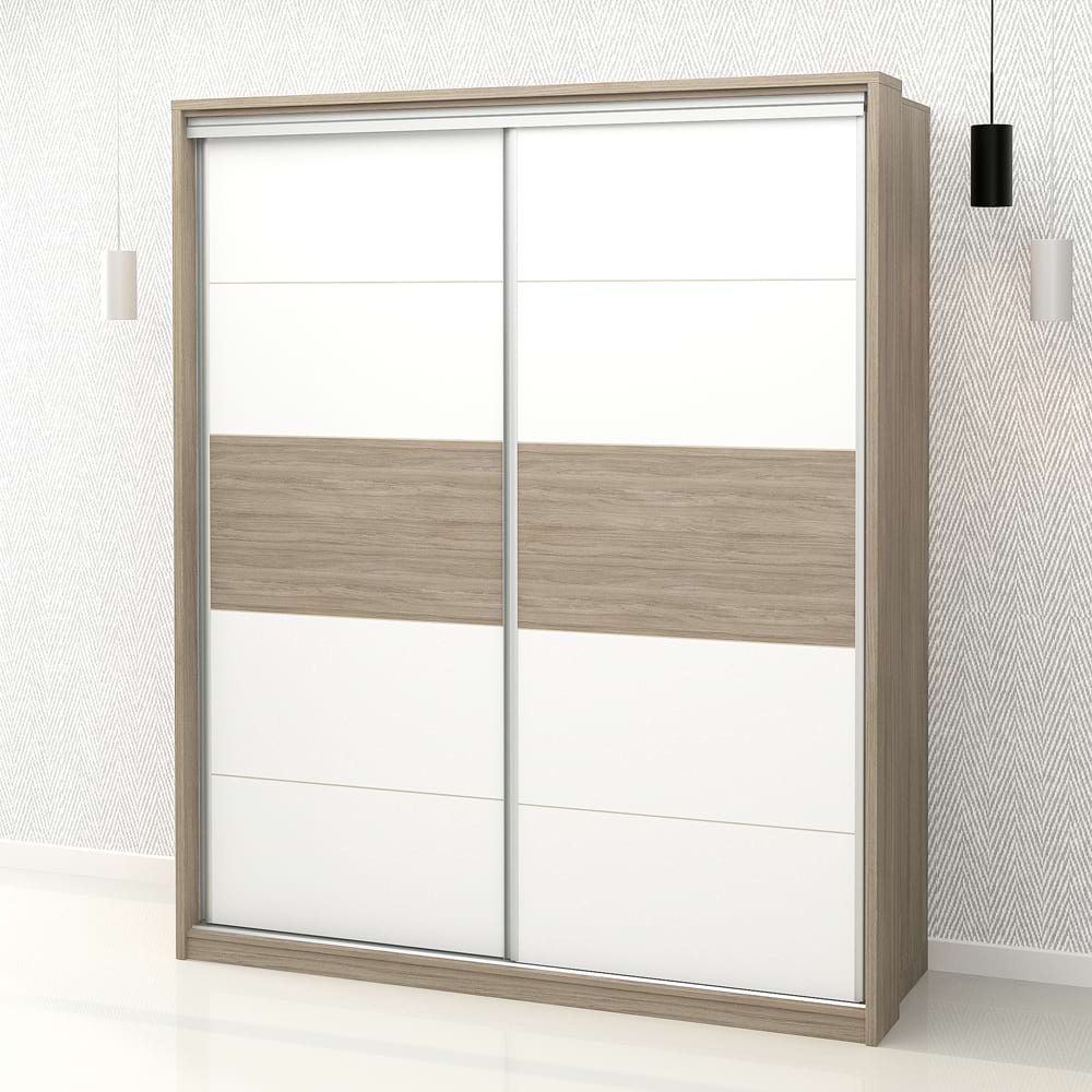 Dulap haine usi culisante PRIMAVERA 185, H255, Oak, Alb