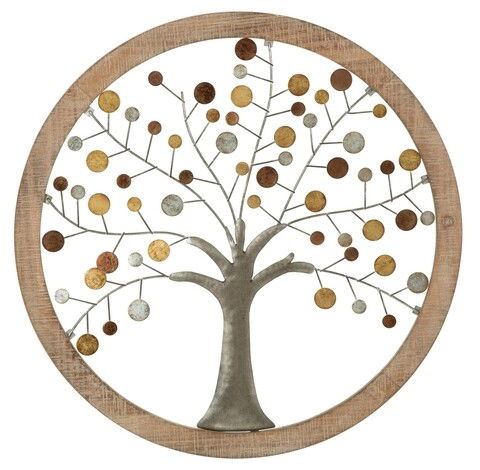 Decoratiune de perete 3D Tree of Life, Mauro Ferretti, Ø 61 cm, fier/MDF