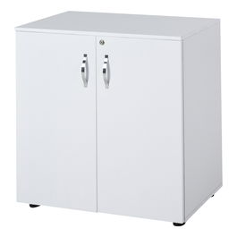 HOMCOM Mobilier de birou multifunctional cu Incuietoare, Dulapior pentru documente cu 2 usi si Raft interior, din Lemn, Alb, 80x40x80cm