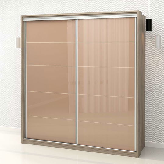 Dulap haine usi culisante PRIMAVERA 205, H225, Oak, Cappuccino Gloss