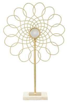Decoratiune Ring, Mauro Ferretti, 25.5x10x39.5 cm, fier/marmura, auriu