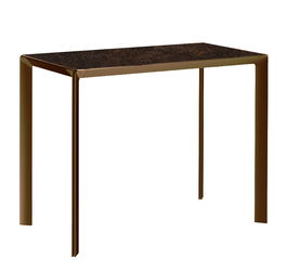 Masa consola Dexo Class Lite 120x75cm h74cm baza metal bronz blat ceramic Vulcano Moka