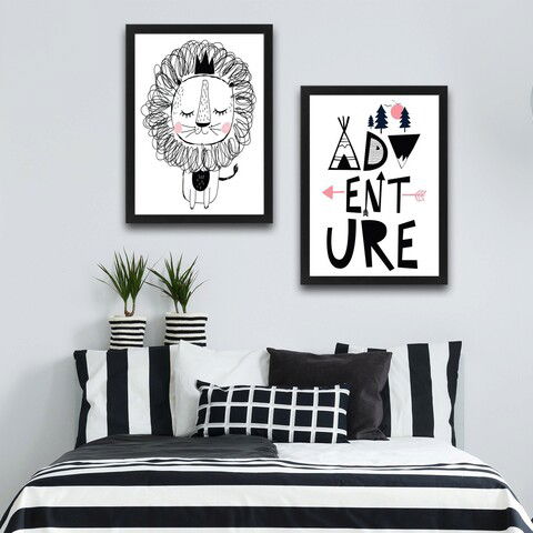 Set 2 tablouri decorative, Adventure Set, PAL, Hartie, Multicolor