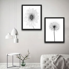 Set 2 tablouri decorative, All White Flower Set, PAL, Hartie, Multicolor