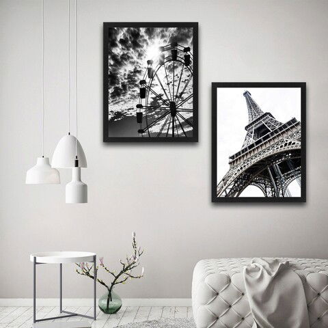 Set 2 tablouri decorative, Paris Set, PAL, Hartie, Multicolor