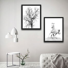 Set 2 tablouri decorative, White Horse Set, PAL, Hartie, Multicolor