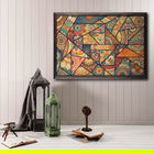 Tablou decorativ, Patchwork, Lemn, Lemn, Multicolor