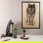 Tablou decorativ, Wolf, Lemn, Lemn, Multicolor