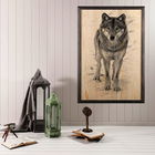 Tablou decorativ, Wolf, Lemn, Lemn, Multicolor