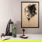 Tablou decorativ, Woman Face, Lemn, Lemn, Multicolor