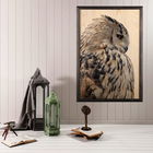 Tablou decorativ, Owl XL, Lemn, Lemn, Multicolor