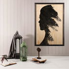 Tablou decorativ, Pine Woman XL, Lemn, Lemn, Multicolor