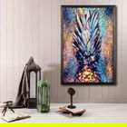 Tablou decorativ, Shiny Pineapple XL, Lemn, Lemn, Multicolor