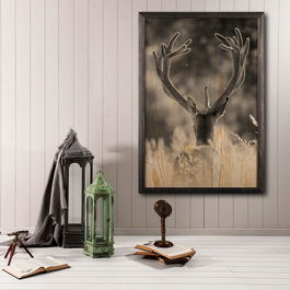 Tablou decorativ, Stag XL, Lemn, Lemn, Multicolor
