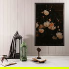 Tablou decorativ, White Flowers XL, Lemn, Lemn, Multicolor