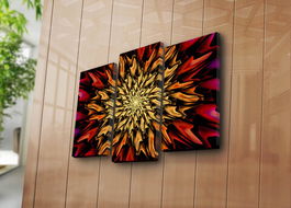Set 3 tablouri decorative, 3PATK-108, Canvas, 20 x 39 cm, 2 piese, Multicolor
