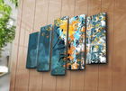 Set 5 tablouri decorative, 5PATK-214, Canvas, 19 x 70 cm, Multicolor