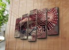 Set 5 tablouri decorative, 5PATK-216, Canvas, 19 x 70 cm, Multicolor
