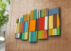 Set 5 tablouri decorative, 5PATK-218, Canvas, 19 x 70 cm, Multicolor
