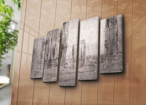 Set 5 tablouri decorative, 5PATK-219, Canvas, 19 x 70 cm, Multicolor