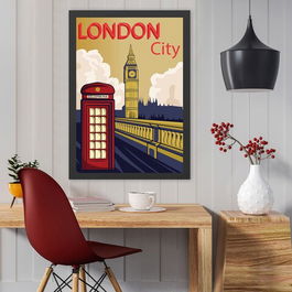 Tablou decorativ, London City (35 x 45), MDF , Polistiren, Multicolor