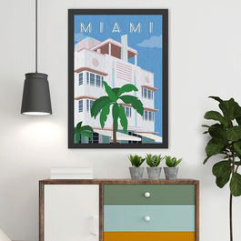 Tablou decorativ, Miami (35 x 45), MDF , Polistiren, Multicolor