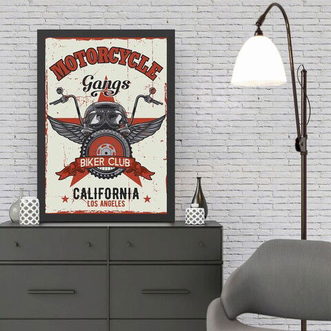 Tablou decorativ, Motorcycle Gangs (35 x 45), MDF , Polistiren, Multicolor