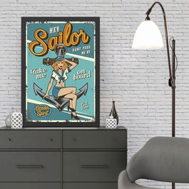 Tablou decorativ, Sailor (35 x 45), MDF , Polistiren, Multicolor