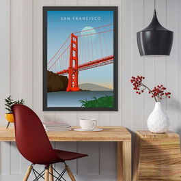 Tablou decorativ, San Francisco 2 (35 x 45), MDF , Polistiren, Multicolor