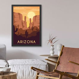 Tablou decorativ, Arizona (40 x 55), MDF , Polistiren, Multicolor