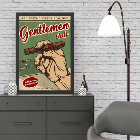 Tablou decorativ, Gentlemen Club 2 (40 x 55), MDF , Polistiren, Multicolor