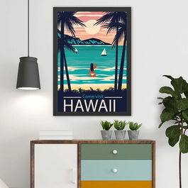 Tablou decorativ, Hawaii 2 (40 x 55), MDF , Polistiren, Multicolor