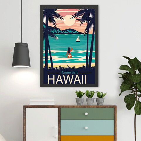 Tablou decorativ, Hawaii 2 (40 x 55), MDF , Polistiren, Multicolor