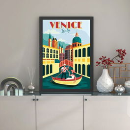 Tablou decorativ, Venice (40 x 55), MDF , Polistiren, Multicolor