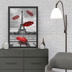 Tablou decorativ, Eiffel Tower 3 (55 x 75), MDF , Polistiren, Negru/Roșu
