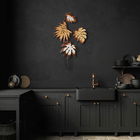 Decoratiune de perete, Monstera v3, Metal, Dimensiune: 69 x 113 cm, Multicolor