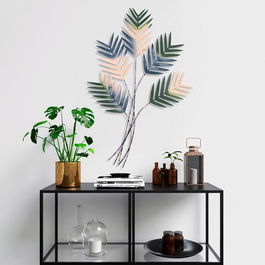 Decoratiune de perete, Toona Sinensis 3, Metal, Dimensiune: 72 x 108 cm, Multicolor