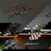 Decoratiune de perete, Kirlangic, Metal, Dimensiune: 136 x 75 cm, Aur/Negru