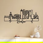 Decoratiune de perete, Boston, Metal, Grosime: 2 mm, Negru