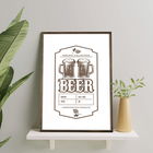 Tablou decorativ, TD023, Lemn, Desenat manual, Natural