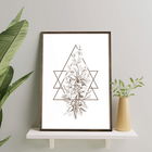 Tablou decorativ, TD035, Lemn, Desenat manual, Natural