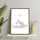 Tablou decorativ, TD065, Lemn, Desenat manual, Natural