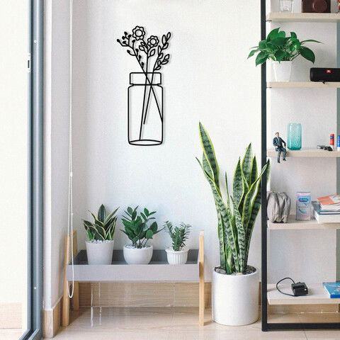 Decoratiune de perete, Bonne Nuit 1 , Metal, Dimensiune: 27 x 60 cm, Negru