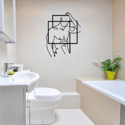 Decoratiune de perete, Now, Metal, Dimensiune: 39 x 51 cm, Negru