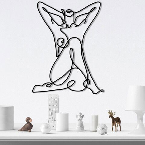 Decoratiune de perete, Piccolo, Metal, Dimensiune: 38 x 50 cm, Negru